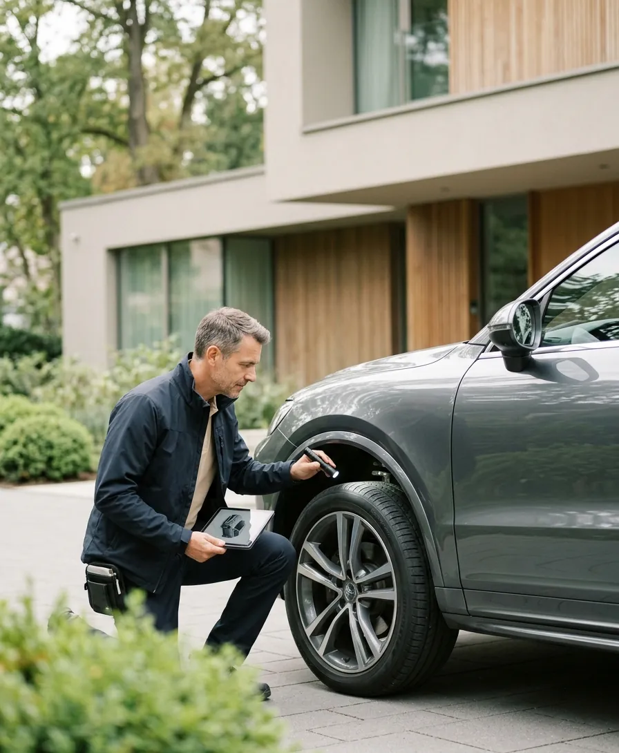 Schritt 02 — Begutachtung des Fahrzeugs vor Ort in Köln